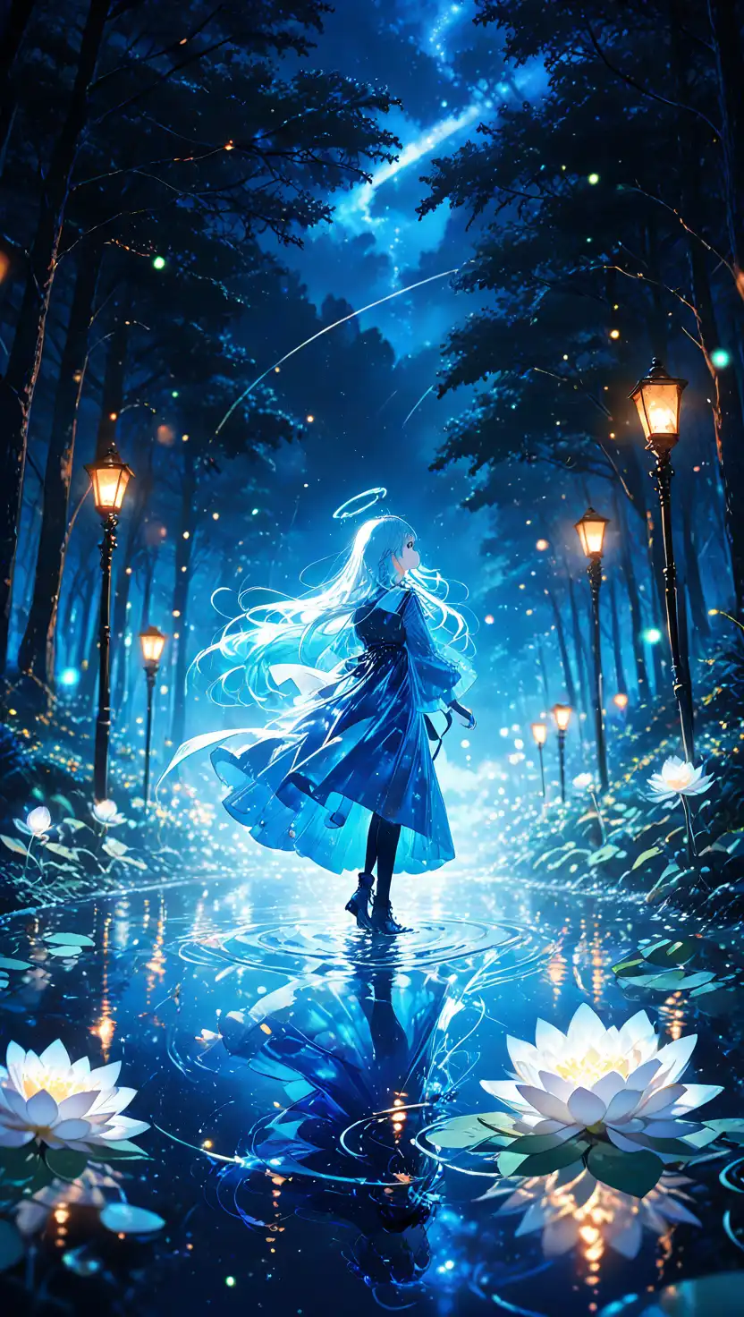 青いドレスと夜の森のメインビジュアル