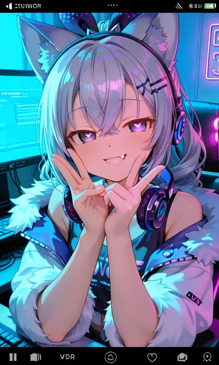 ヘッドフォンとモニター前の午後のメインビジュアル