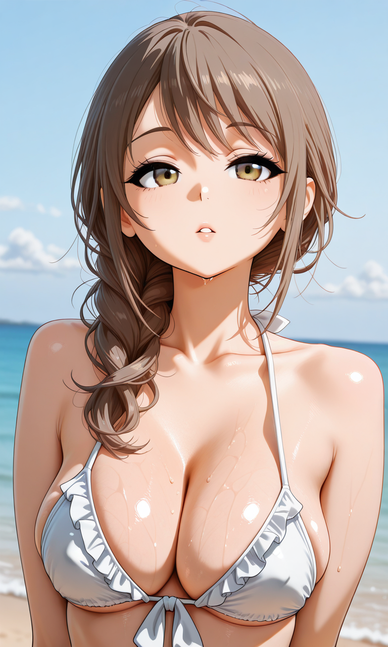 振り返りの少女 — フリルビキニ／海辺_その1のメインビジュアル