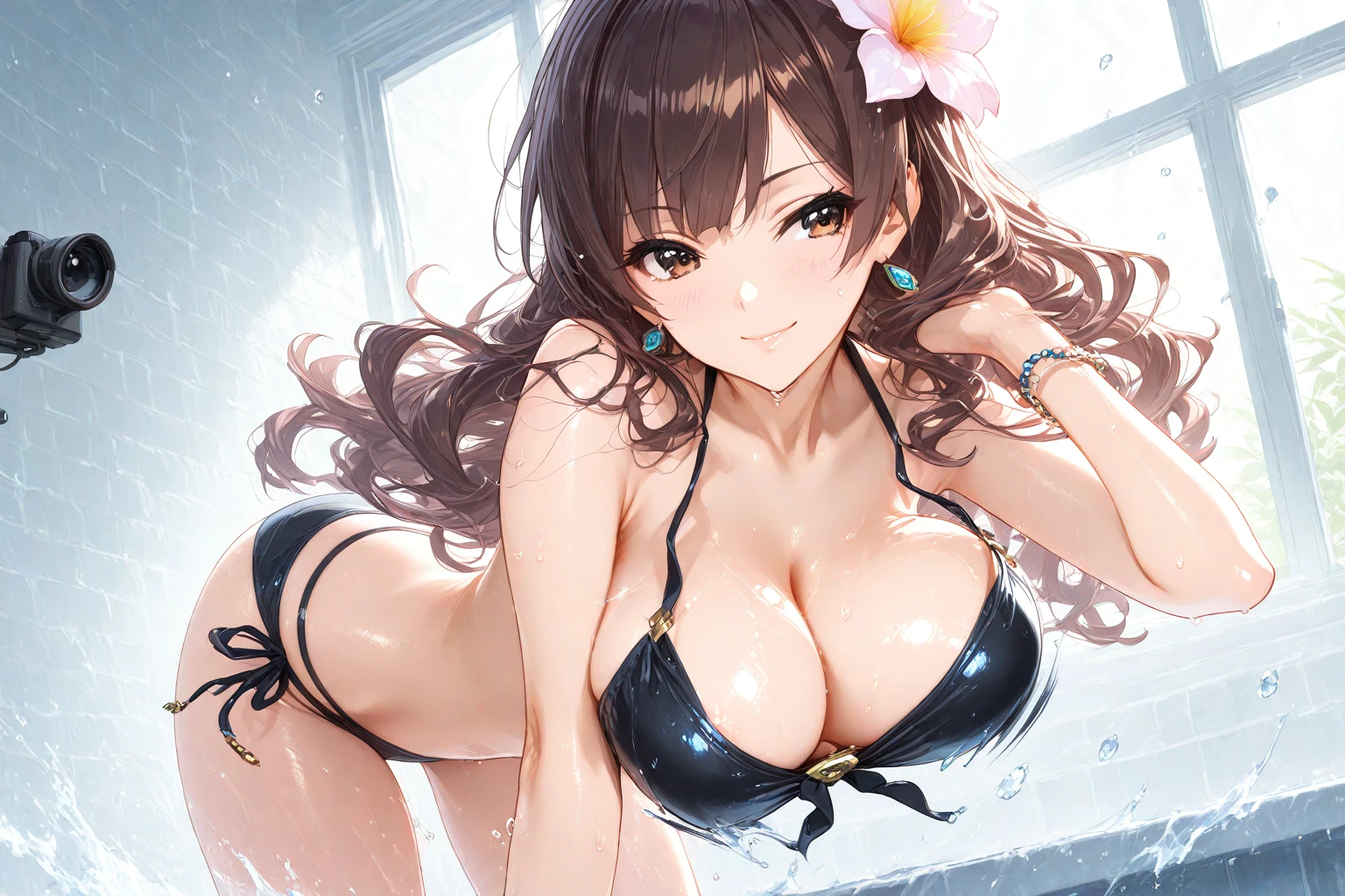 黒い水着と明るい窓辺のメインビジュアル