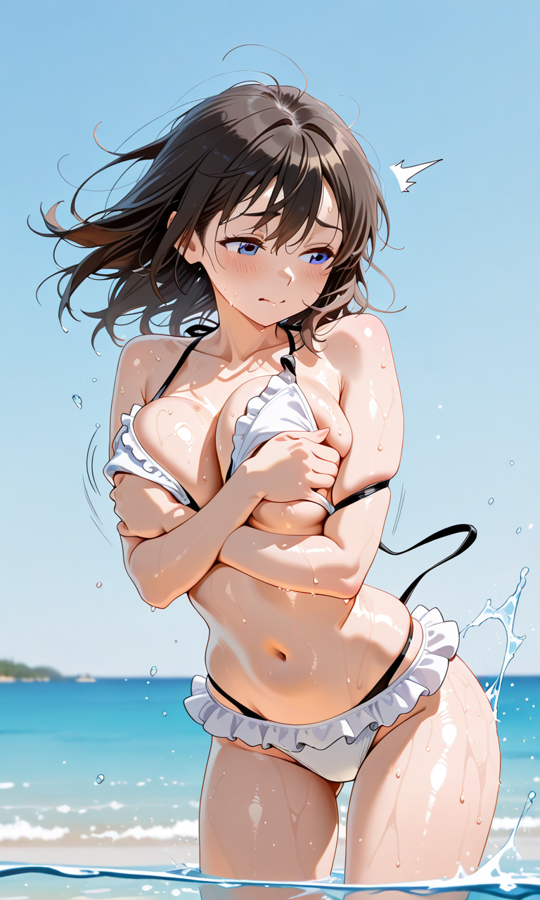 フリルビキニと海辺の手に持つ_その2のメインビジュアル