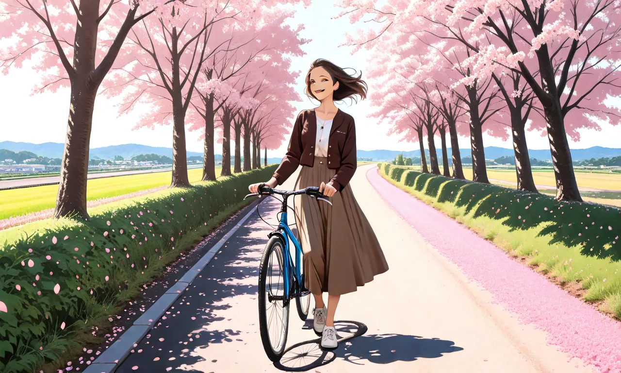 BREAKなし 桜並木と自転車 seed 468069341